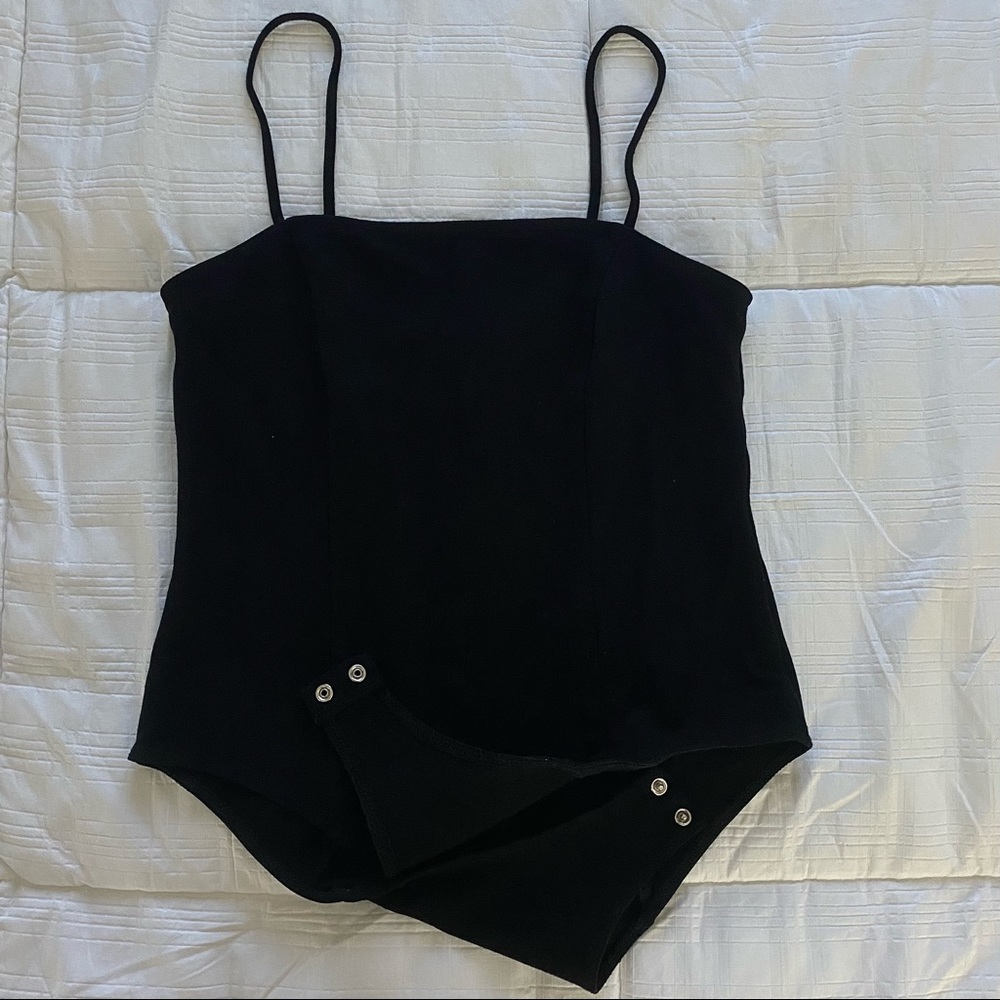 Black String Strap Bodysuit